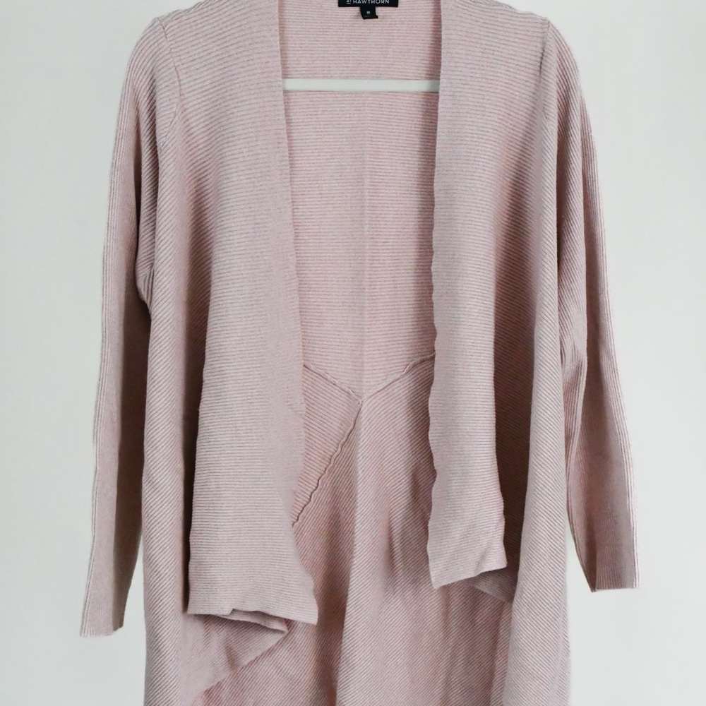 Pink Ribbed Open Cardigan - Picture 2 of 2